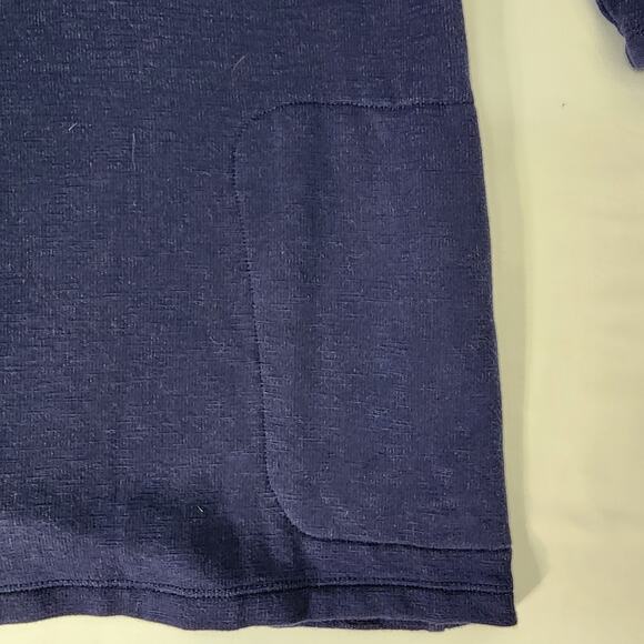 Chicos Tunic Top Womens Size 2 Large Cozisoft V Neck Pocket 3/4 Sleeve Blue Knit - Picture 8 of 12